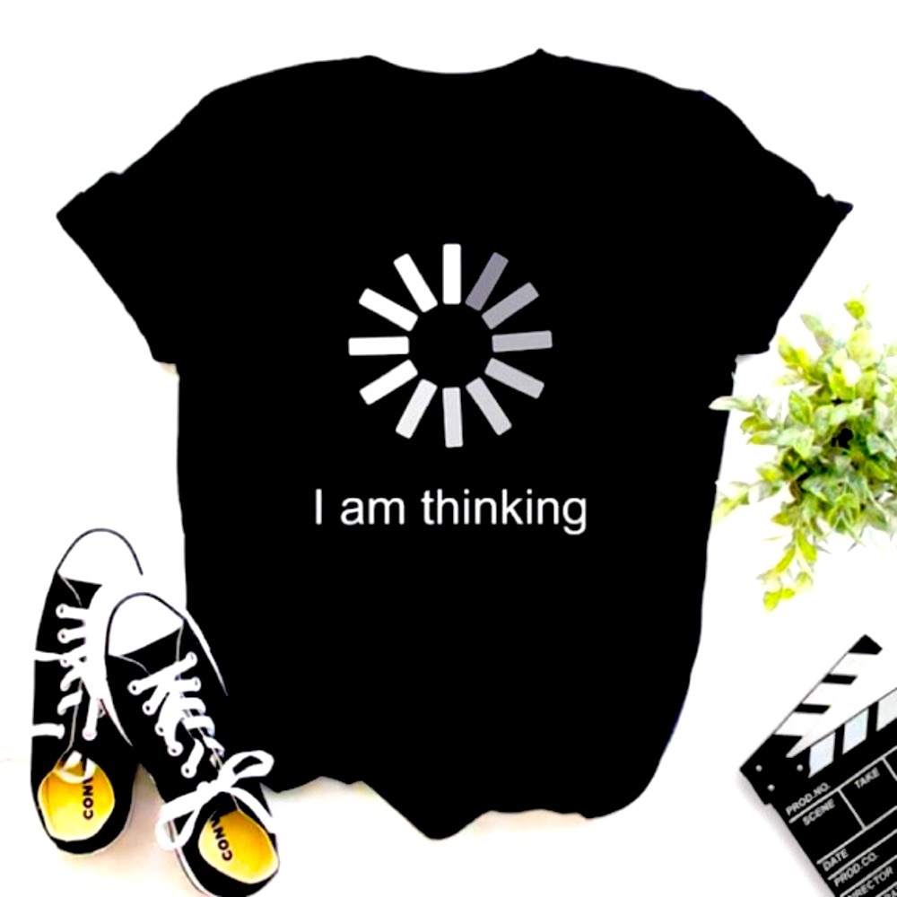 💋 RARE  Funny “I AM THINKING’ Black T-Shirt ❌ 1left ❌